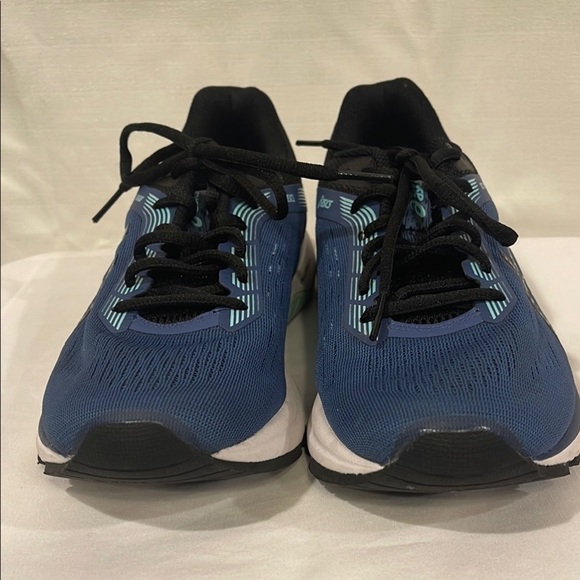 Asics Blue and Black Athletic Shoes with Breathable Mesh - Picture 3 of 11